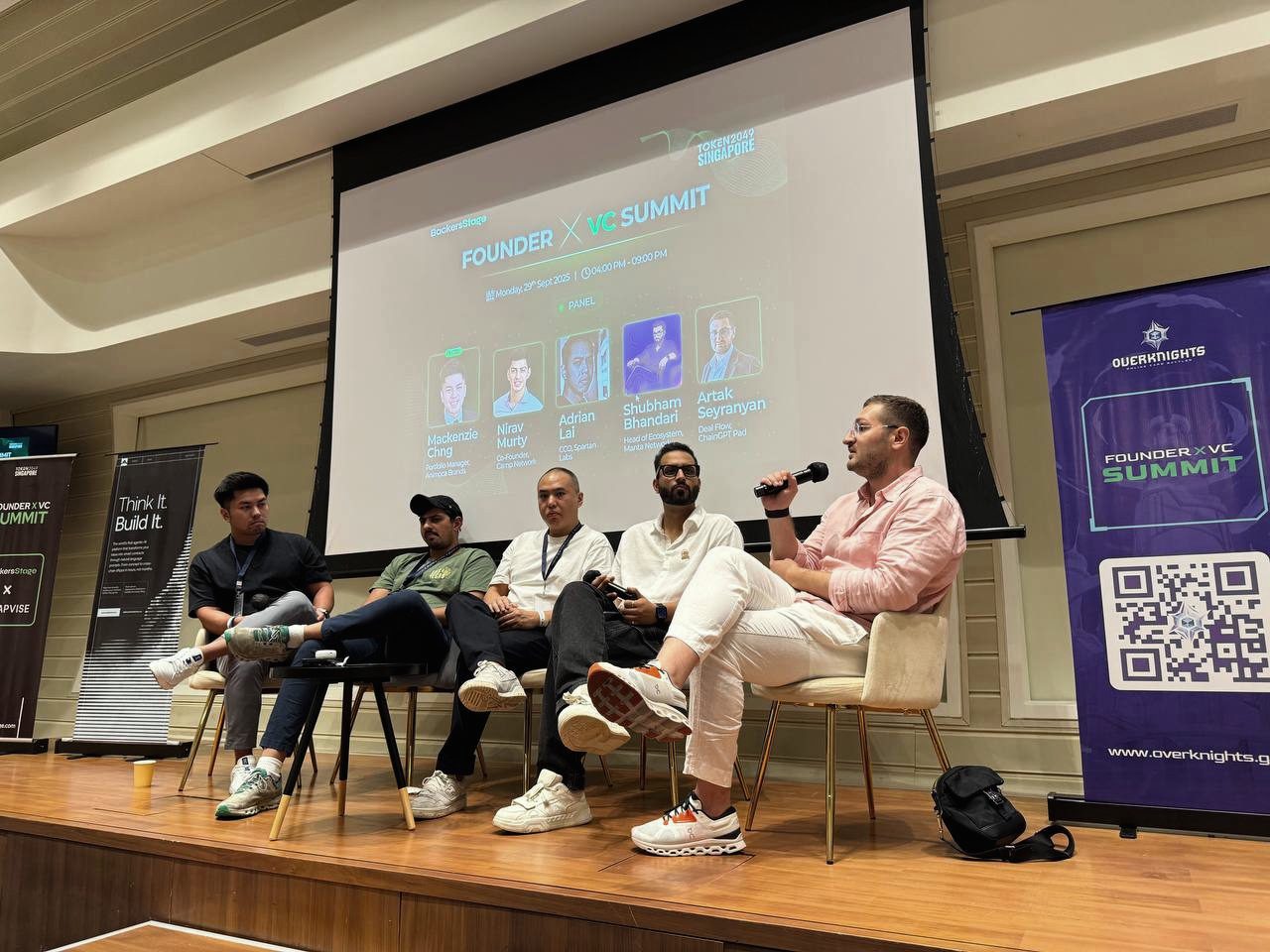 Panel on stage at the Founder × VC Summit in Singapore